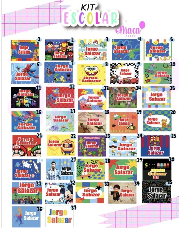 KIT DE ETIQUETAS ESCOLARES - Imagen 8